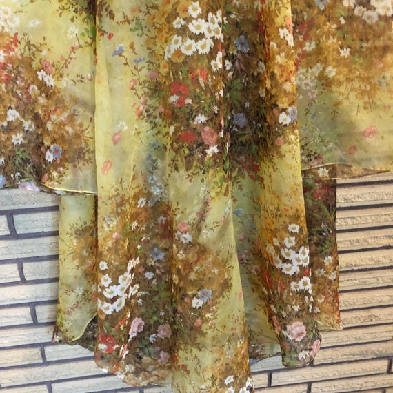 Vintage 60's Poly Crepe Floral Tunic - Bust 38 - … - image 10
