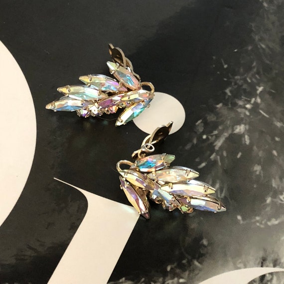 Vintage 50's Sherman Aurora Borealis Earrings - 5… - image 1