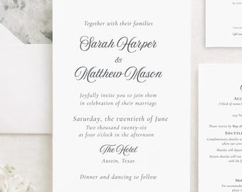 Romantic Invitation Suite, Harper Collection, Wedding Invite Canva Template (Digital Download)
