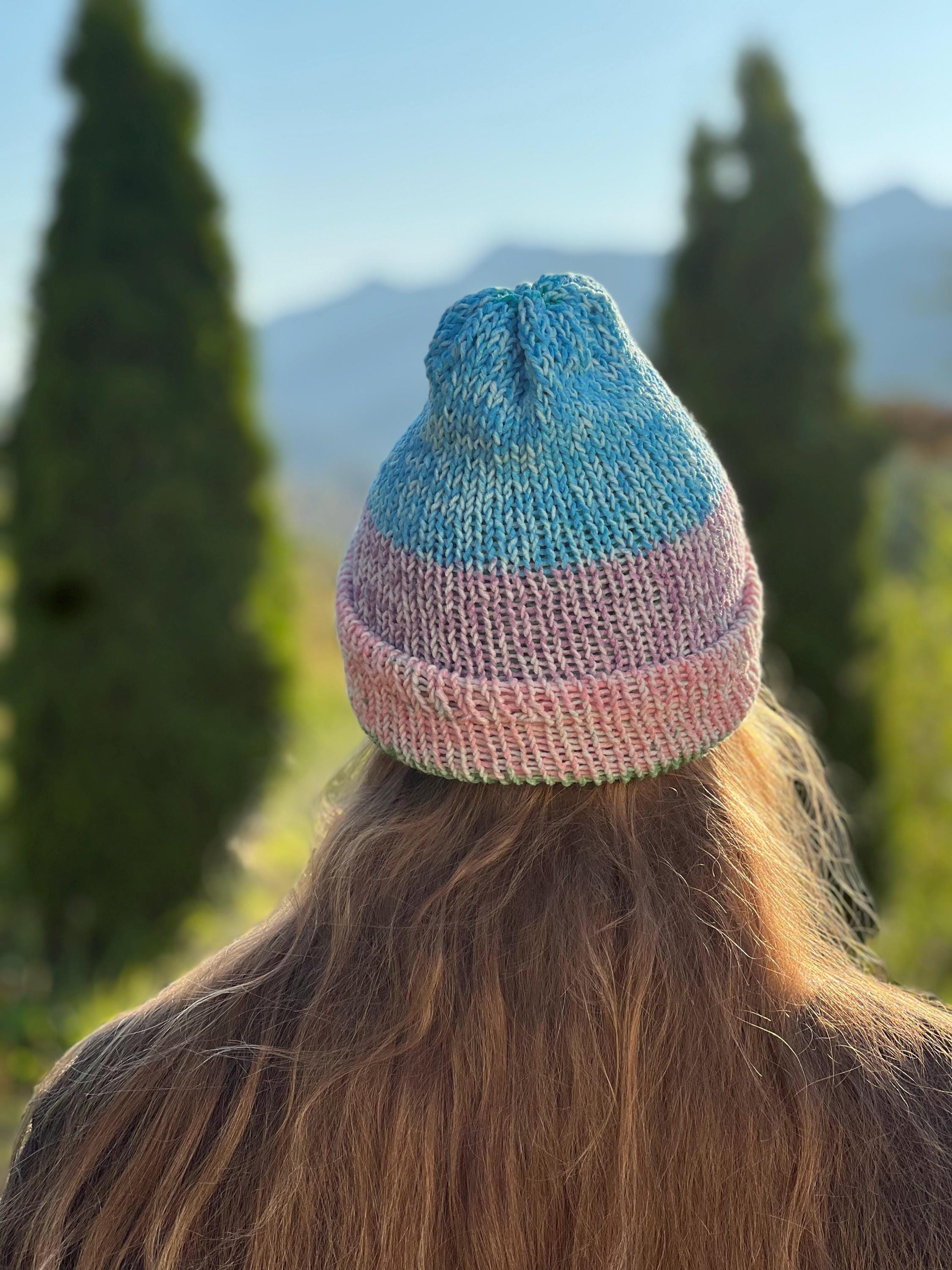 Handmade Multicolor Knit Pom Pom Beanie: Cozy Winter Hat - Etsy display picture 1