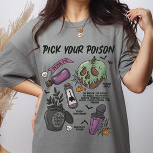 Vintage Disney Pick Your Poison Comfort Colors Shirt, Disneyland Halloween Shirt, Disney Villains Poison Shirt, Poison Apple Shirt