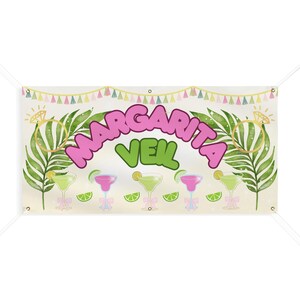 Margarita Veil Party Banner, Tropical Decor, Birthday Celebration, Summer Fiesta, Bachelorette Party Decoration, Fun Event Sign