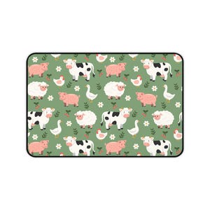 Cute Farm Animal Desk Mat, Fun Office Accessory, Cow Pig Sheep Decor, Gift for Animal Lovers, Kids Study Mat, Cute Desk Decor