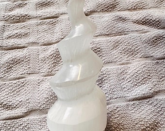 Selenite Spiral- Crystal Tower, Unicorn Spiral, Altar Decor
