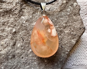 Agate Pendant Necklace- Natural Jewelry, Crystal Necklace, Minimalist