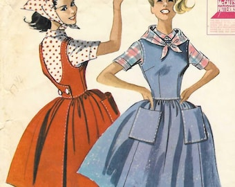 1960s Jumper Dress & Blouse Sewing Pattern McCall's 6705 Junior Size 11 B31.5