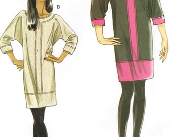 Dress Batwing Sleeves Easy Sewing Pattern Color Blocking Vogue 8610 Size 8-14 B31.5-36 Uncut FF