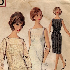 Simplicity 5490 Vintage 1960s Sheath Cocktail Dress B34