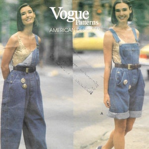 Vogue 2798 Vintage 90er Jahre DKNY Donna Karan Latzhose Original Schnittmuster Größe XS S M B30.5 31,5 34 36