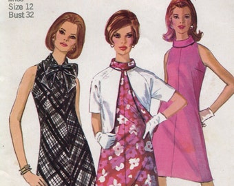 Simplicity 6969 Vintage 1960s A-Line Dress Bolero Jacket B32