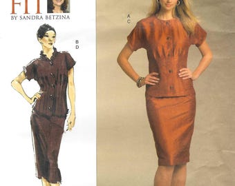Vogue 1045 Sandra Betzina Skirt Top Dress Pleated Waist Sewing Pattern All Sizes B32-55 Plus Uncut