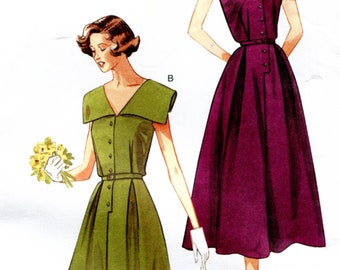 Vogue 1171 Dress Sailor Collar Vintage 50s Reissue Original Sewing Pattern Size 8-14 B31.5-36 Uncut