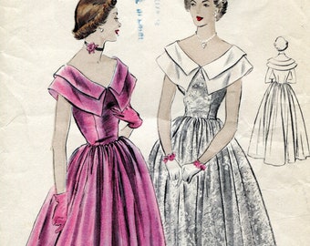 Vogue 6700 Vintage 40s Formal Prom Ball Gown Dress Original Sewing Pattern SIZE 14 B32 Uncut FF