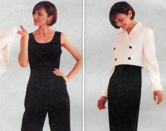 McCall's 8547 Jones New York Jacket Jumpsuit Pants Suit Vintage 90s Original Sewing Pattern Size 10 12 14 B32.5 34 36 Uncut