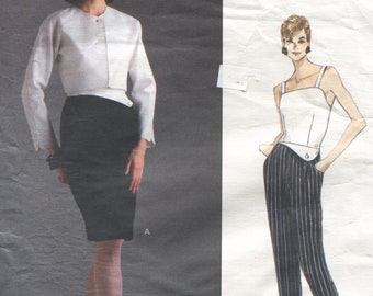 Vogue 1141 Geoffrey Beene Dress Jumpsuit Jacket Vintage 90s Original Sewing Pattern Size 6-10 B30.5-32.5