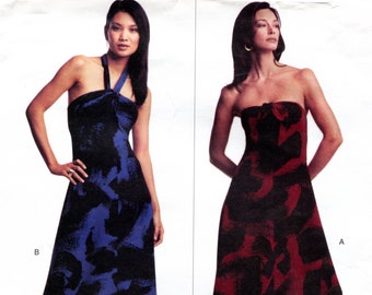 Vogue 2740 Michael Kors Halter Strapless Dress Original Sewing Pattern Size 14 16 18 B36 38 40 Uncut