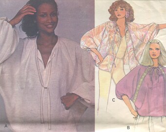 McCall's 6203 Flowy Peasant Top Blouse Sheer Overblouse Vintage 70s Original Sewing Pattern One Size 8-16 B30.5-38