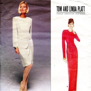 Vogue 1708 Tom & Linda Platt Vintage 90s Dress Gown Sarong Skirt Modest Original Sewing Pattern SIZE 18-22 B40-44 Uncut image 1
