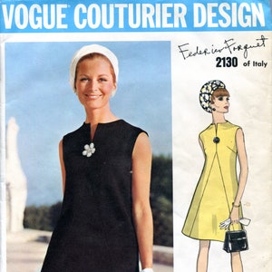 Vogue 2130 Federico Forquet of Italy Vintage Dress Sewing Pattern Couturier Design B34