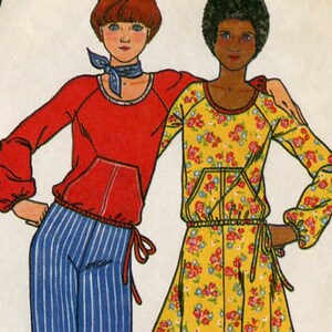 Butterick 4074 Junior Skirt Top Pants Kangaroo Pocket Sewing Pattern B32