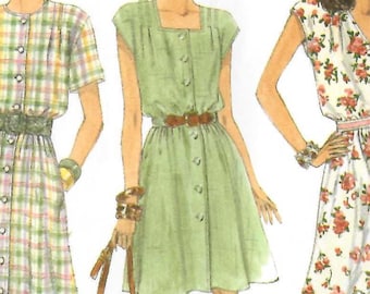 1990s Vogue 2879 Summer Dress Top Skirt Sewing Pattern Size 20–24 B42–46