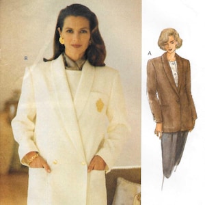Blazer Vogue 8605, abotoamento duplo ou simples, vintage, anos 90, padrão de costura original, tamanho 8, 10, 12, B31,5, 32,5, 34, sem corte