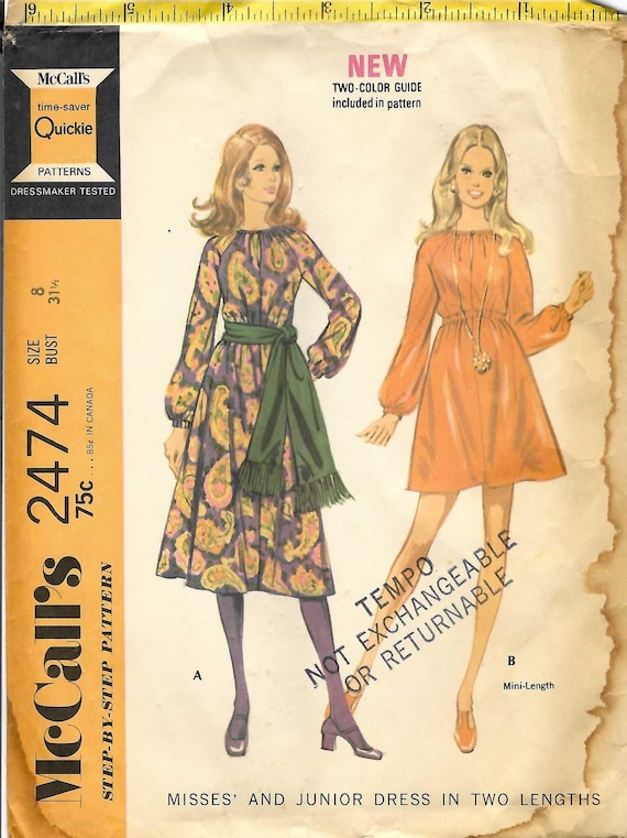 mccall's boho dress patterns McCall 8035 EASY Sz 16-22 Plus Wrap Dress Tiered Boho Peasant Chic Loose Pattern