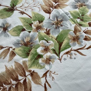 Vintage 80s Springmaid Grace Kelly Cotton No-Iron Percale Bed Sheet Set Full Double Floral Cottage Pale Blue Fabric Yardage