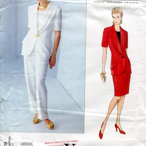 Vogue 1329 Genny Suit Skirt Jacket Blazer Pants Designer Original B34 B46 B38 image 1