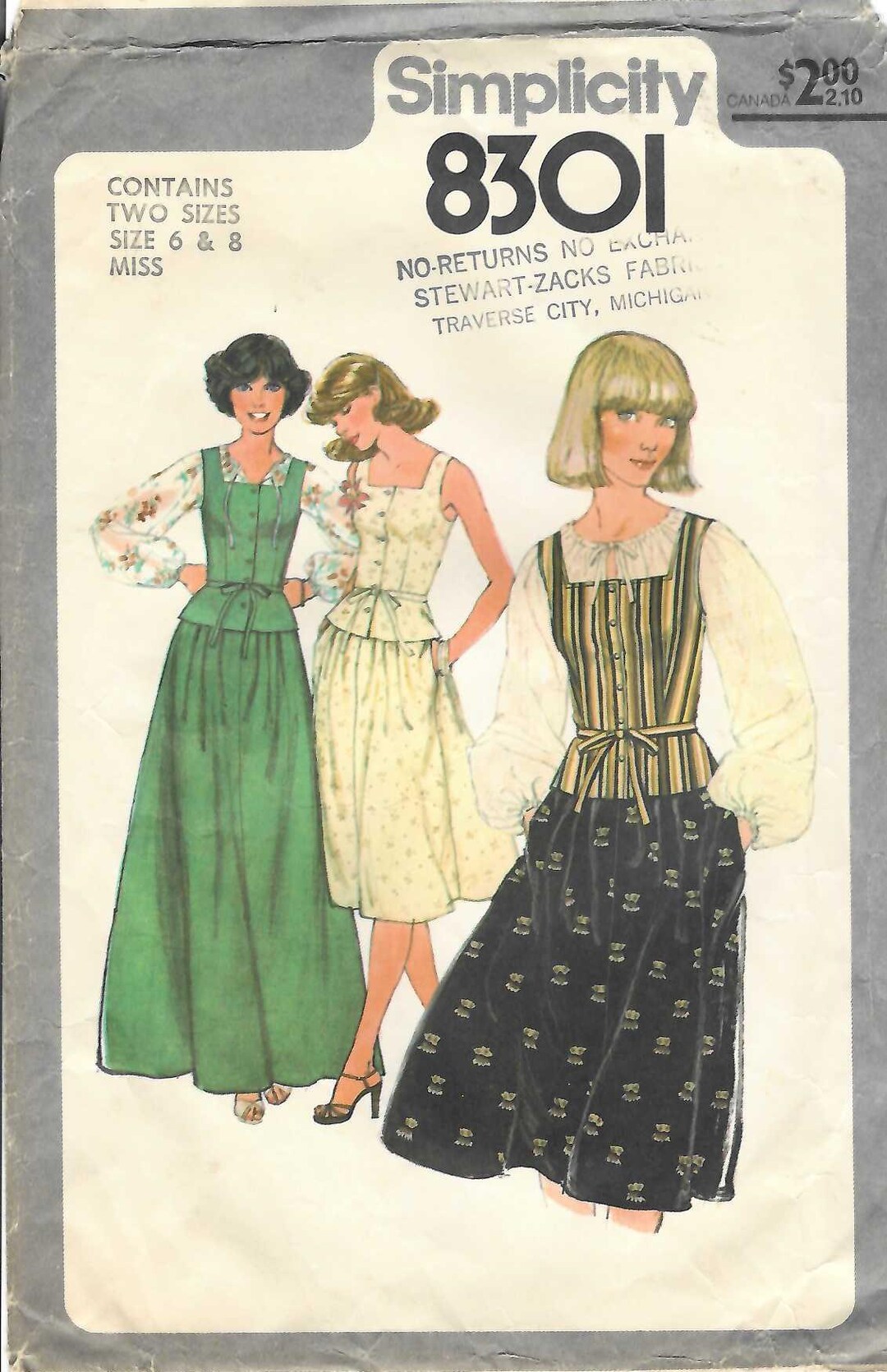 Simplicity 8301 Blouse Camisole Skirt Alpine Princess Dirndl Look ...
