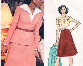 Vogue 1039 Valentino Vintage Jacket Skirt Blouse Suit Sewing Pattern Couturier Design B34