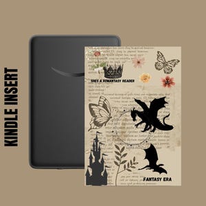 Fantasy Kindle Case Insert: Dragon & Castle Printable for Book Lovers