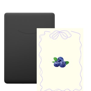 Blueberry Kindle Clear Case Insert Digital Download  Aesthetic Kindle Skin for Readers Fruit Theme E-Reader Background  Book Lover Gift