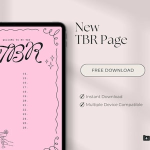 TBR List Printable and Digital Tracker | Bookish Reading Log | Aesthetic TBR Sheet for Book Lovers | GoodNotes & PDF | Book Planner Page