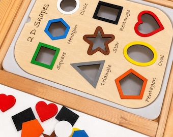 Montessori Shape Sorter, Wooden Puzzle, IKEA Trofast Insert, Toddler Learning Toy, Fine Motor Activity