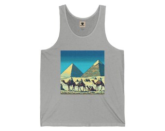 Pyramids Adventure Tank Top: Unisex Jersey Vacation Outfit