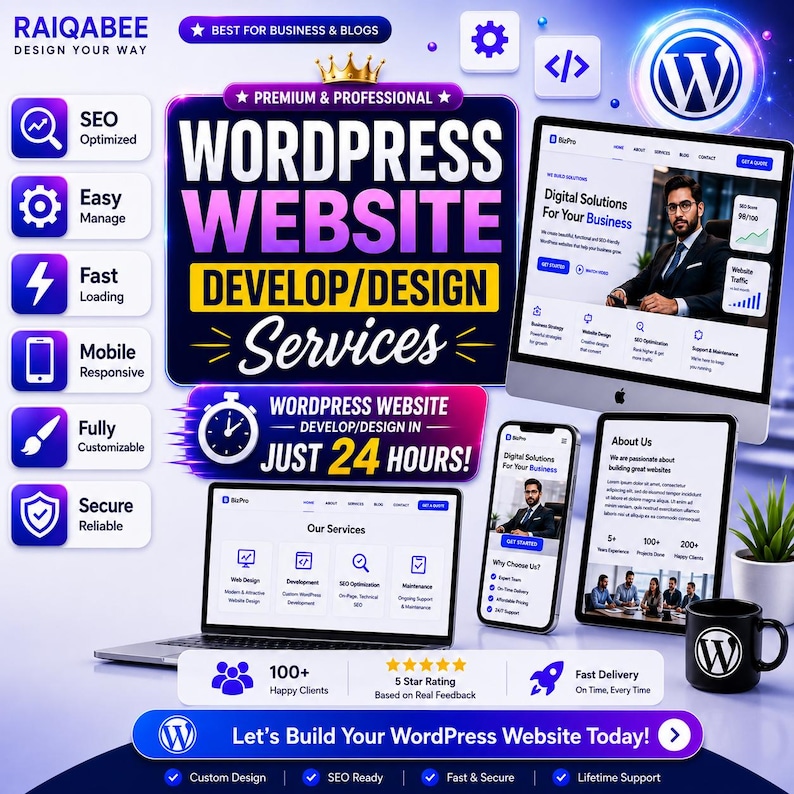 WordPress Website Design | Custom Business, SEO, Responsive Elementor Development