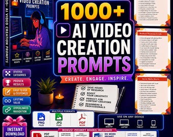 Suggerimenti video AI, Suggerimenti per la creazione di video AI, Generatore di video AI, Suggerimenti per creatori di contenuti, Idee per video sui social media, Download digitale