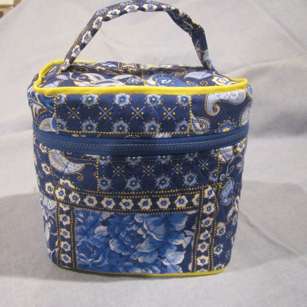 quilted makeup bag, large roomy bag, great gift Mother's day