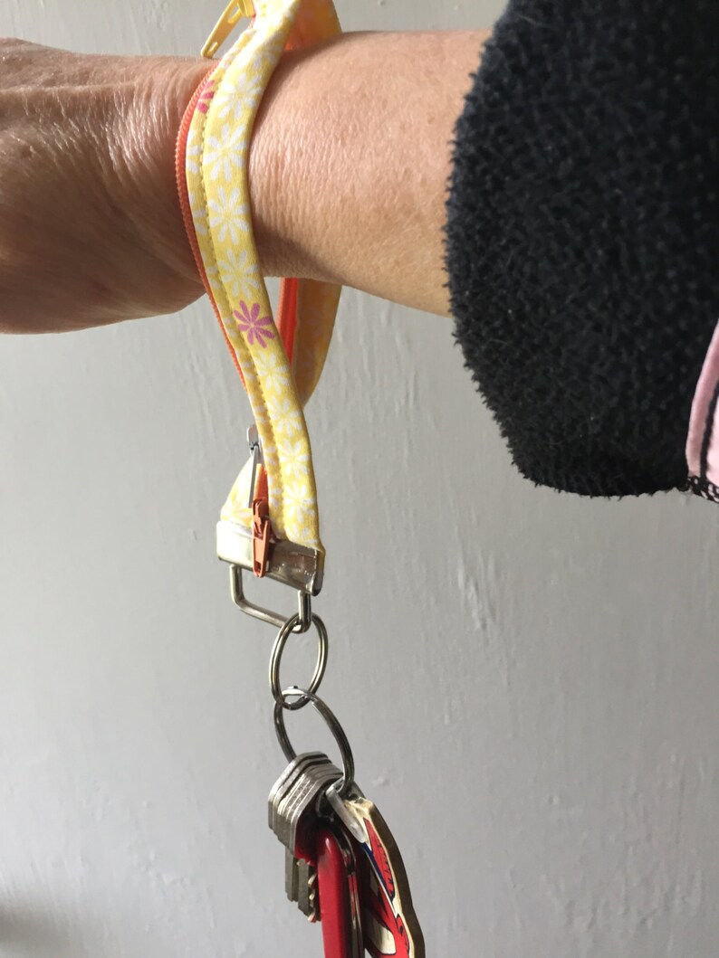 Key Chainzippered Key Chain 3 Zipper Pulls Adjustable Etsy