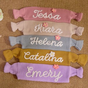 Personalised Name Baby Sweater/Custom Hand Embroidered Baby Sweater/Baby Sweater with Name/boy sweater/Baby shower gift/First Birthday Gift