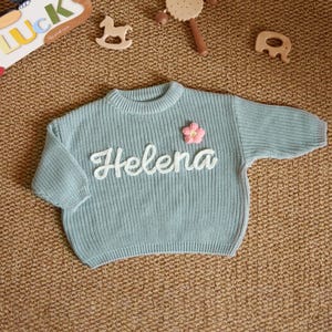 Personalized Baby Name Sweater,Custom Hand Embroidered Name Baby Sweater,Knit baby Sweater,Unique Baby Sweater,Baby shower gift,Newborn gift