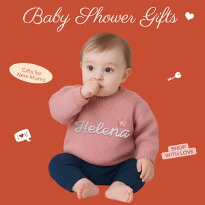 Personalised Baby Name Sweater/Custom Hand Embroidered Baby Sweater/Baby Sweater with Name/boy Sweater/Baby Shower Gift/First Birthday Gift