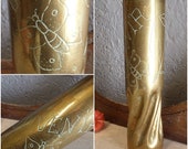 Trench Art WW1 Great War Handmade Poilu Souvenir Brass vase made from brass shell case Engraved quot Souvenir quot