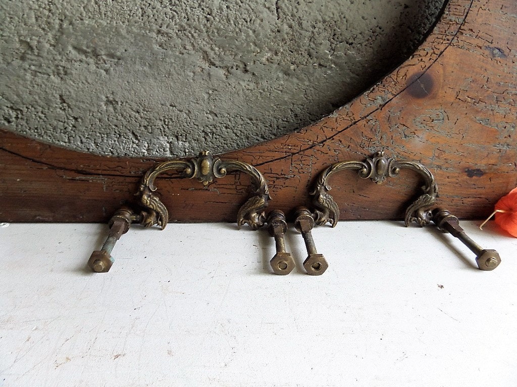 Ensemble Antique de Poignée Traction Tiroir en Bronze 2