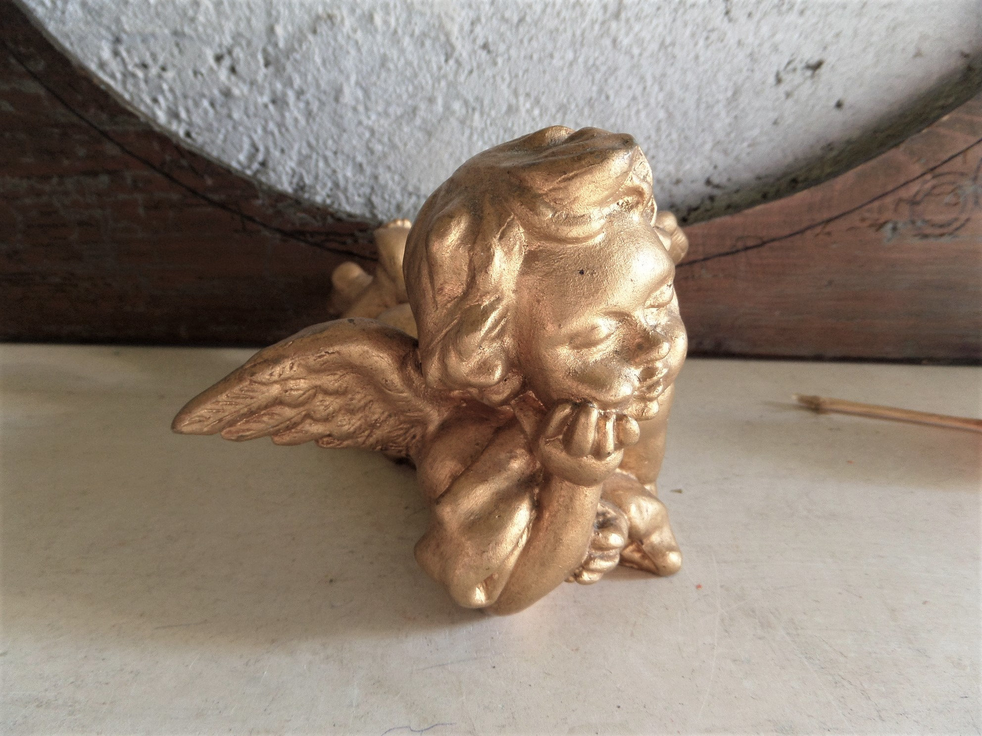 Millésime Gilded Plaster Décaritif Angel Cherub