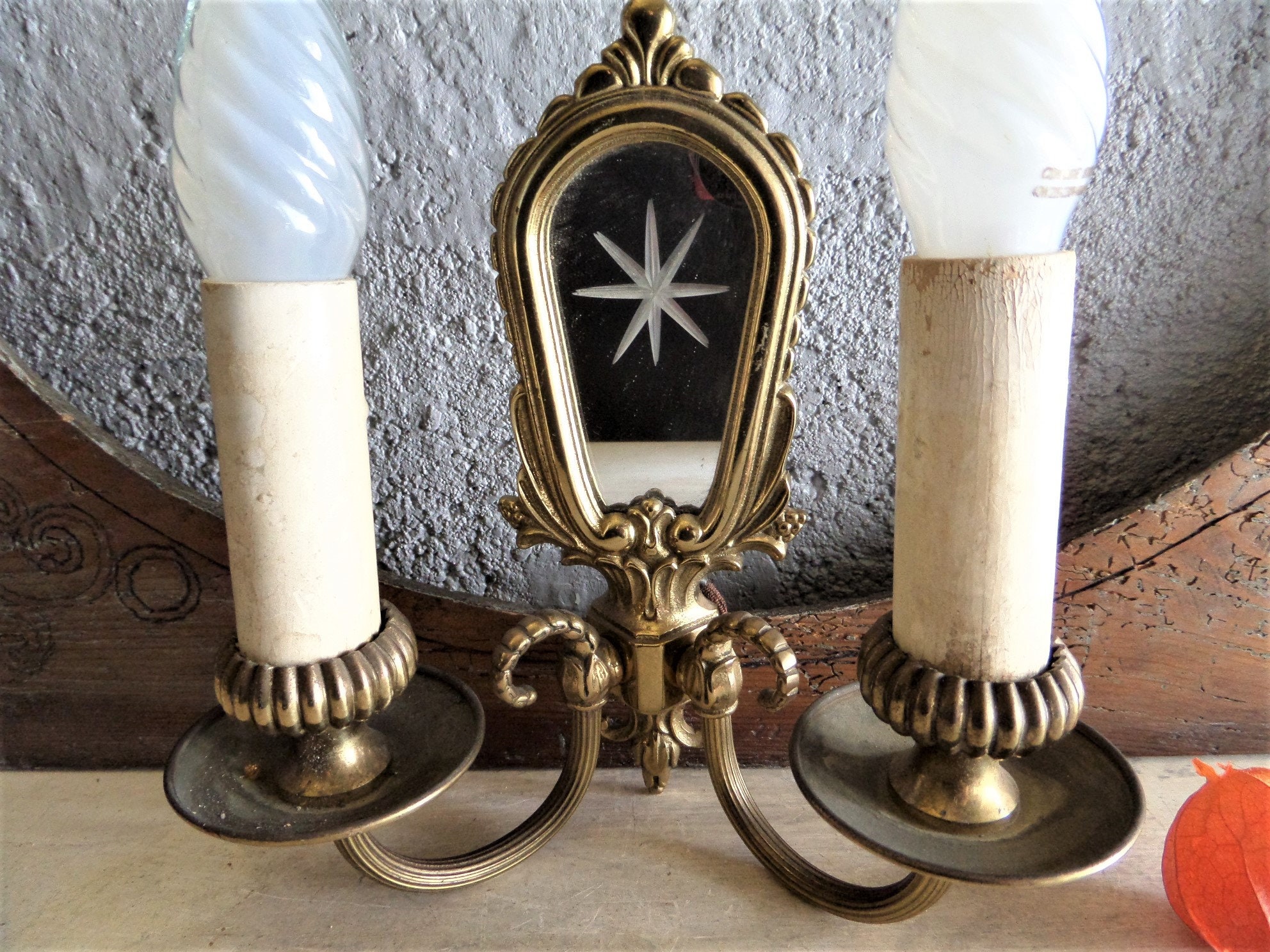 Français Antique Louis Xvi Style Bronze Mur Sconce, Lumière Murale