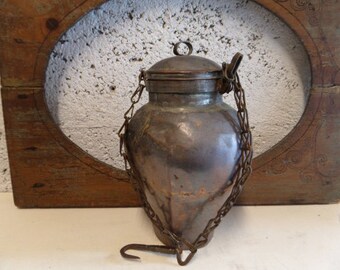 Antique Hand Made Copper Tinned Tea  Dry leaves Container.1910