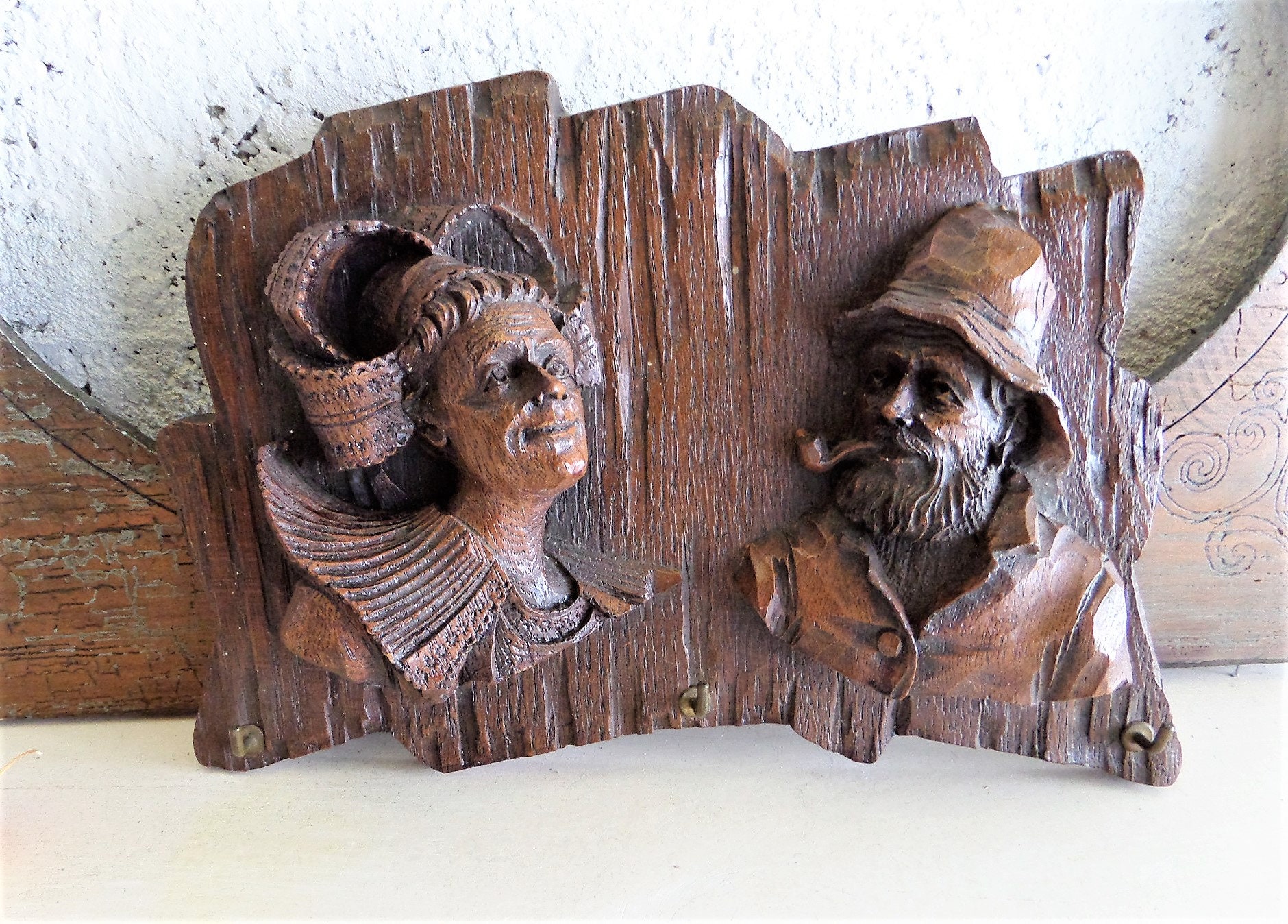 Français Panneau Décoratif Sculpté à La Main de Bretagne Français