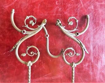 Victorian  Solid Brass Pair of Volutes Chandelier for Constructive Decor